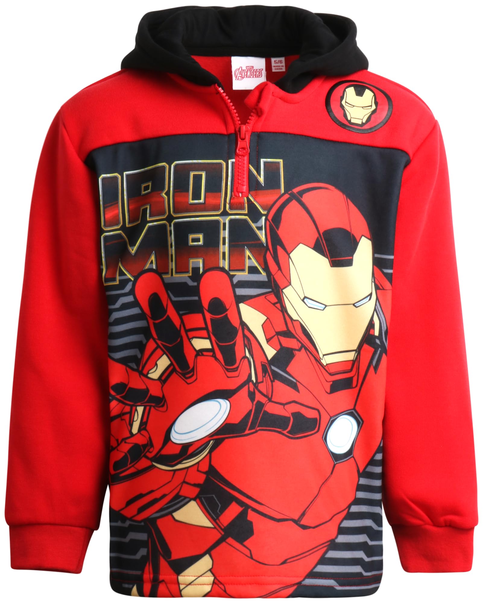 Marvel Boys Spiderman Hoodie - Captain America Spidey Iron Man Hulk Quarter Zip Sweatshirt Graphic Hoodies for Toddler & Kid